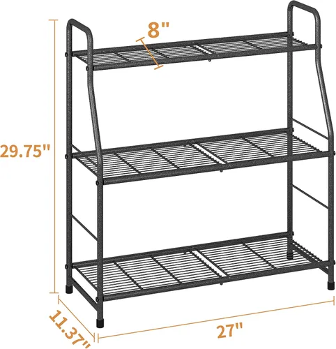 Miniatura 6 de Simple Trending Soporte para plantas al aire libre e interior, estante de metal impermeable de 3 niveles para sala de estar, balcón y jardín