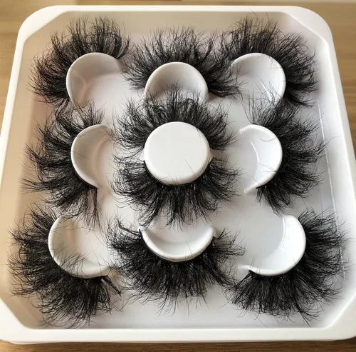 Miniatura 496 de Pooplunch - Pestañas postizas finas de visón sintético, estilo ojo de gato, naturales, cruzadas, tipo racimo, efecto 8D de volumen, tiras