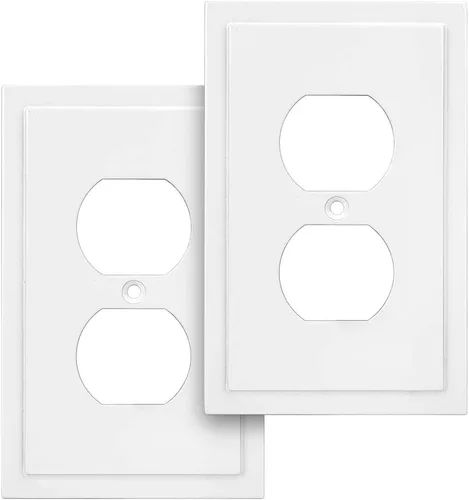 Miniatura 10 de Henne Bery Placa decorativa de pared con borde moderno, tapa de tomacorriente para cubrir enchufe, aleación de zinc maciza duradera