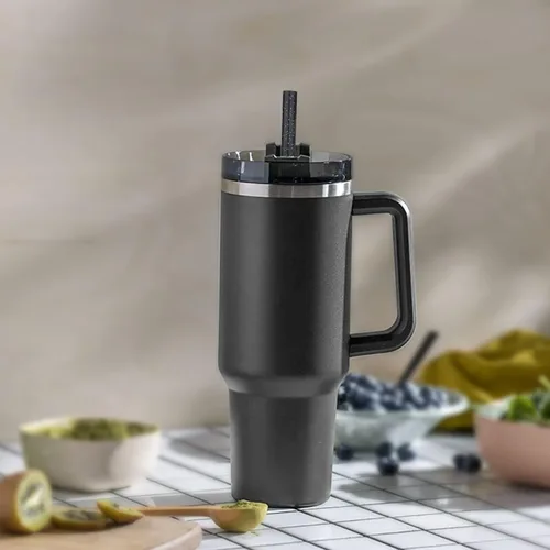 Miniatura 7 de Popote de repuesto para vaso Stanley Cup de 40 onzas, 30 onzas y 64 onzas, paquete de 10 popotes largos reutilizables de color con cepillo de Pajita