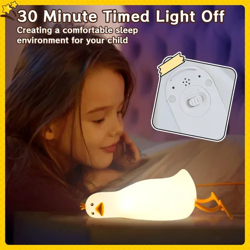 Miniatura 4 de Linda Luz Nocturna de Pato: Lámpara LED de Pato de Silicona para Bebé - 7 Colores Lámpara Nocturna para Niños - Luz Nocturna Recargable