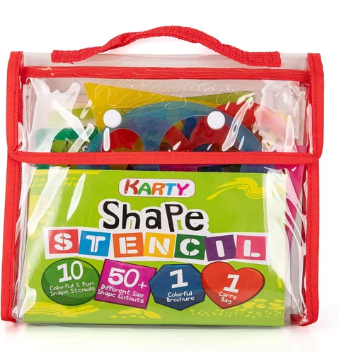 Miniatura 8 de Karty Shape - Juego de plantillas para niños, juego de 10 piezas, kit de plantillas de dibujo colorido, suministros divertidos de artes