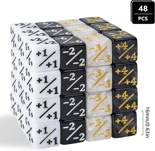 Miniatura 2 de 48 dados MTG para contadores de dados con purpurina MTG, cubo D6 de mármol estrellado de lealtad, compatible con MTG, CCG, accesorio de juego