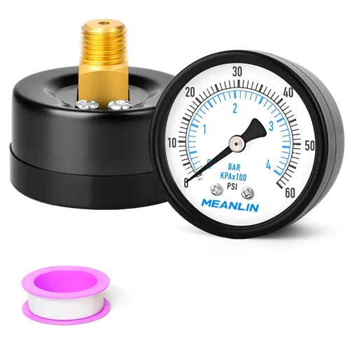 Miniatura 16 de MEANLIN MEASURE Medidor de presión de bomba de pozo de 0-100 psi, esfera de cara de 2 pulgadas, NPT de 1/4 pulgadas para bomba de pozo, probador