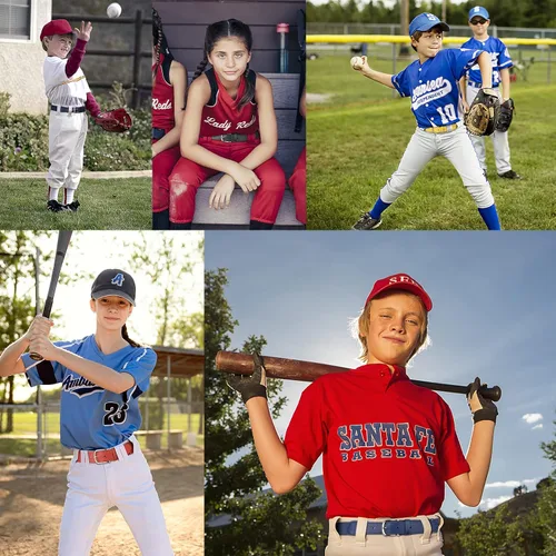 Miniatura 6 de AWAYTR Cinturón de béisbol para adultos y jóvenes, cinturones elásticos ajustables para sóftbol para niños y niñas
