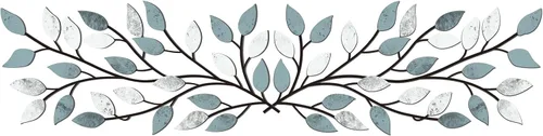 Hotop 2 Piezas Decoración de Pared de Metal con Hojas de Árbol, Rama de Olivo con Vid, Arte de Pared de Hierro Forjado con Esculturas en Espiral