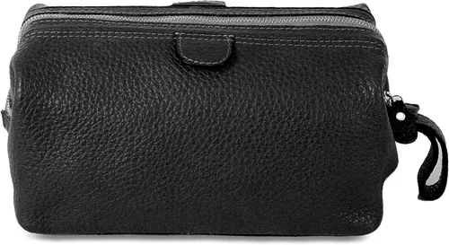 Miniatura 3 de KomalC Bolsa de aseo premium de cuero de búfalo para hombres y mujeres con forro resistente al agua, neceser de viaje unisex para artículos de aseo
