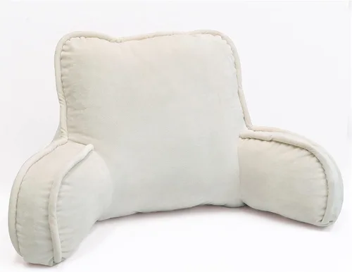 Miniatura 26 de Almohada aterciopelada súper suave para respaldo de lectura, brazos y bolsillos, de 18 pulgadas de alto para sentarse en la cama, sofá, cojín