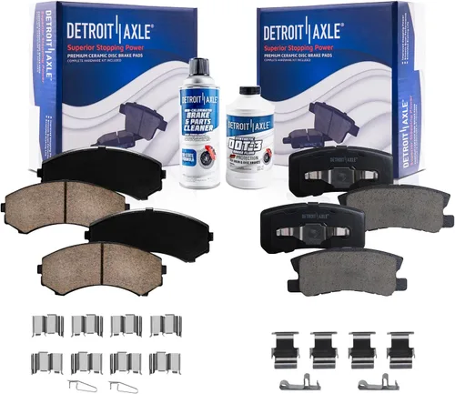Miniatura 28 de Detroit Axle - Kit de freno delantero para Dodge Ram 1500 Durango Dakota Chrysler Aspen Dakota Driver Side Disco Freno Pinza de freno de cerámica