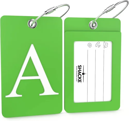 Miniatura 285 de Etiqueta de equipaje con inicial, totalmente flexible, con aro de acero inoxidable, letra G