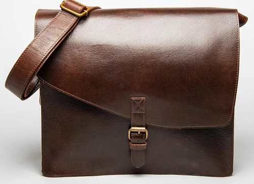Miniatura 2 de HIDES Bolso bandolera de cuero de grano completo para computadora portátil, bandolera de viaje