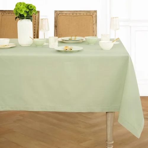 Miniatura 8 de Solino Home Mantel cuadrado de lino y algodón con vainica, 52 x 52 pulgadas, lavable a máquina para verano, 4 de julio