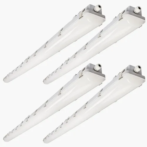 Miniatura 10 de DAKASON Paquete de 1 luz LED hermética al vapor de 40 W (80 W equivalente) 4200 lm, 4 pies, impermeable, para tienda, 5000 K, IP65, 100-277 V