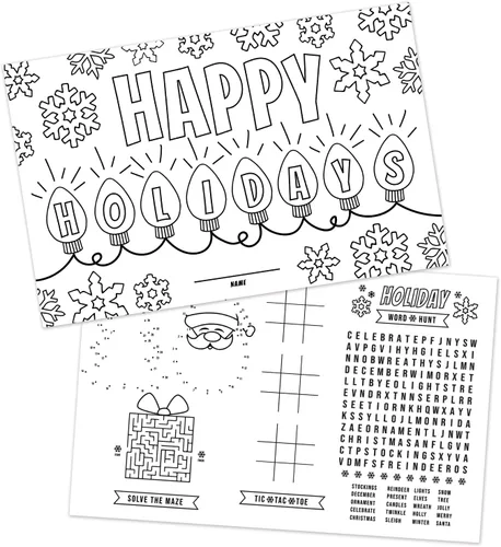 Miniatura 8 de Manteles individuales de actividades para colorear de Acción de Gracias, 12 hojas para colorear de Feliz otoño, 11 x 17 pulgadas, papel de dibujo