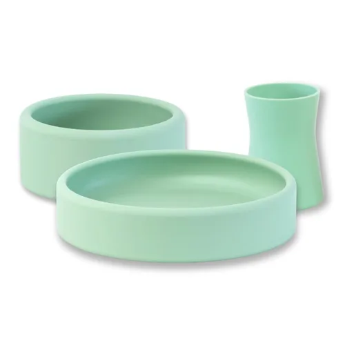 Miniatura 9 de APLAINR Juego de platos de silicona, tazón y taza para bebés y niños pequeños, con peso, juego de alimentación para bebés, suministros de destete