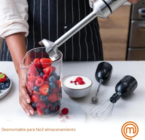 Miniatura 5 de MasterChef Batidora de Inmersión de Mano con Batidor Eléctrico y Accesorios de Espumador de Leche, Batidora de Mano de Acero Inoxidable para Hacer