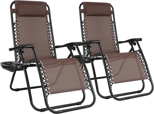 Miniatura 12 de Flamaker Silla de Patio de Gravedad Cero Sillas Reclinables para Exteriores Silla de Descanso Plegable Silla de Descanso Ajustable para Césped