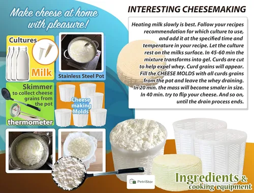 Miniatura 4 de PetriStor Molde de queso suave para hacer queso de 1.85 cuartos de galón, molde para hacer queso, molde en forma de queso crema, suministros caseros