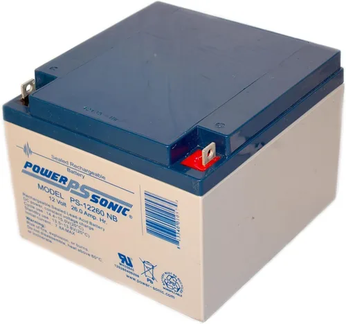 Miniatura 2 de Power Sonic PS-12260NB 12V, 26.0Ah Batería de plomo recargable con tuercas y pernos