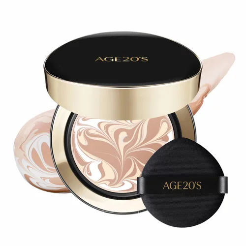 Miniatura 45 de [Tamaño mini] AGE20'S Signature Essence Pact 13C Base de cojín coreana vegana Paquete de 1 Base crema, acabado húmedo y brillante, cobertura