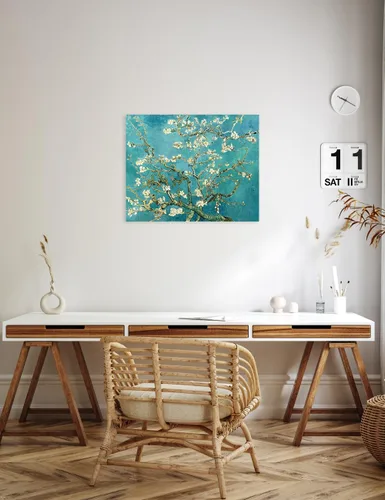 Miniatura 3 de Serie de pinturas de Vincent Van Gogh (favoritos). Reproducción de arte clásico de Van Gogh, impreso en lienzo, Algodón, Almond Blossom, 16x20