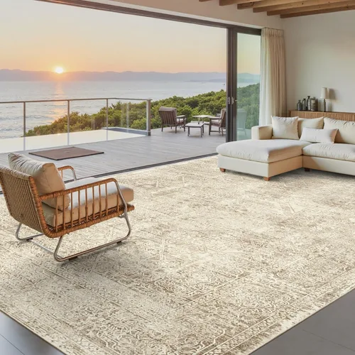 Miniatura 175 de Alfombra de pasillo Soalmost 2'6" x 10' lavable, alfombra antideslizante para cocina, baño, lavandería, alfombras vintage ultra delgadas para Beige