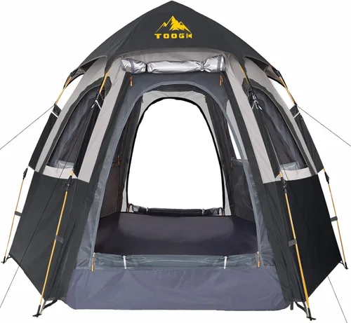 Miniatura 11 de Tienda de campaña Toogh con configuración instantánea, tienda impermeable para 2/3 personas, fácil y rápida de montar en 60 segundos con toldo