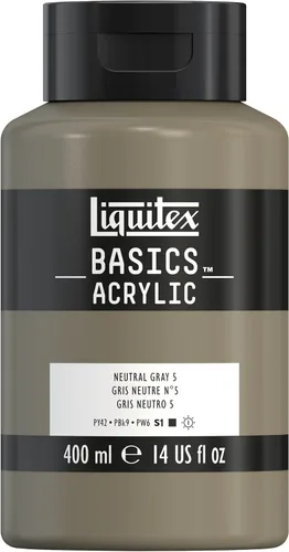 Miniatura 59 de Liquitex BASICS Pintura Acrílica, Botella de 400ml (13.5 oz), Blanco Titanio Titanio Blanco