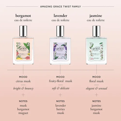 Miniatura 5 de philosophy Amazing Grace bergamota eau de toilette - perfume brillante y floral para mujer - con notas de bergamota, lirio de los valles y almizcle