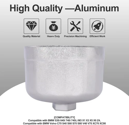 Miniatura 4 de 86mm 16 hélices Llave de filtro de aceite, herramienta de extracción de tapa de filtro de aceite, compatible con Volvo, BMW 128I, 135I, 135IS, 228I