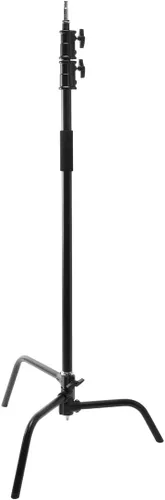 Miniatura 7 de Flashpoint Kit de soporte de luz C de 10.5 pies sobre base de tortuga con columna elevadora cargada por resorte de dos niveles, brazo de agarre