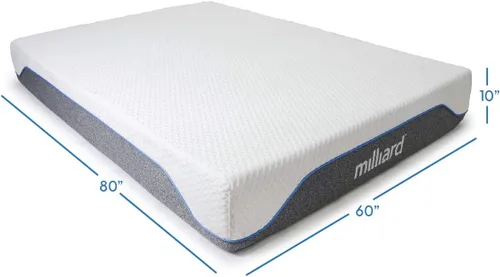 Miniatura 3 de Milliard Colchón de espuma viscoelástica semifirme de 10 pulgadas Certificado CertiPUR-US Alivio de presión (Queen)