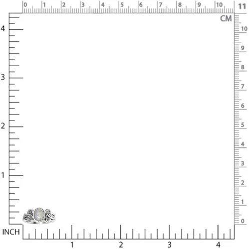 Miniatura 2 de Silvershake Anillo de plata de ley 925 con forma ovalada natural, 0.315 x 0.236in, estilo victoriano