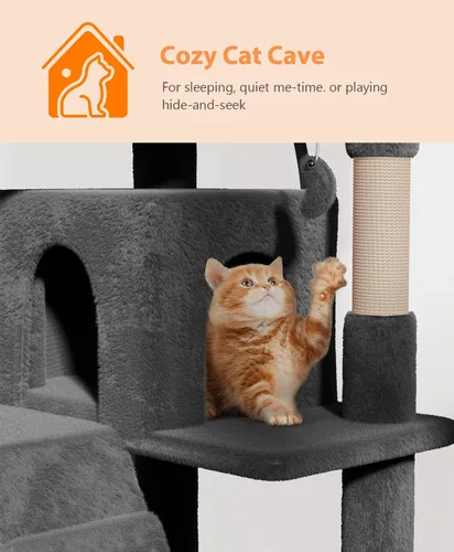 Miniatura 4 de OS MOTOR Torre de árbol para gatos de 70 pulgadas para gatos de interior y adultos, árbol de gato lindo y moderno para gatos grandes, 20 libras