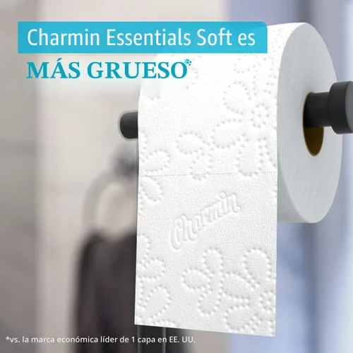 Miniatura 3 de Charmin Essentials - Papel higiénico suave, 9 mega rollos = 36 rollos regulares