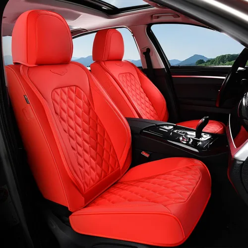 Miniatura 49 de Coverado Juego completo de fundas de asiento de automóvil, fundas de asiento de piel de napa para automóvil, protector de asiento de automóvil
