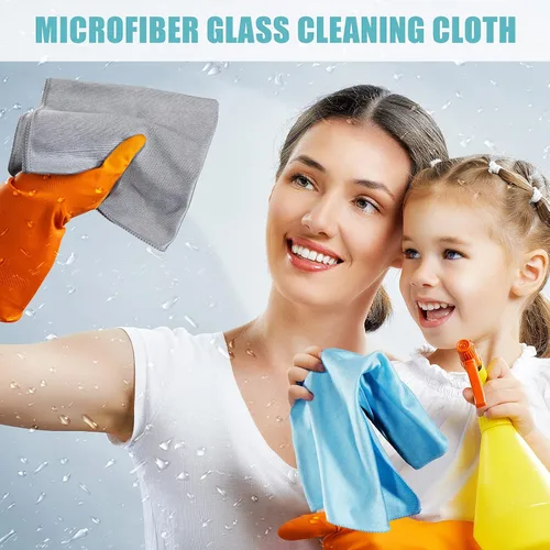 Miniatura 6 de Tatuo 18 paños de limpieza de vidrio de microfibra (16 x 16) paño de pulido, sin rayas, sin pelusas, limpia rápidamente ventanas, gafas, parabrisas