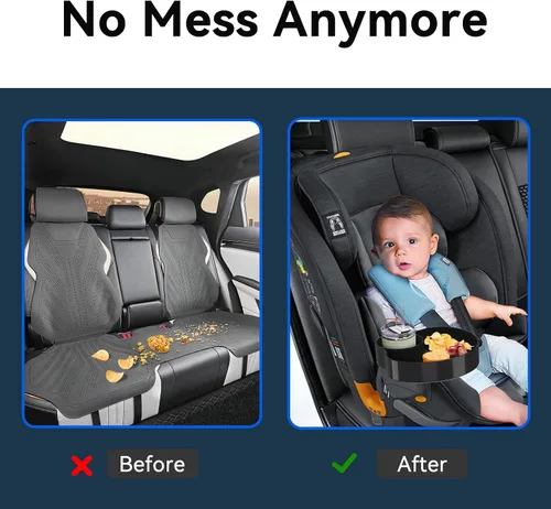 Miniatura 3 de Bandeja de asiento de automóvil para niños, bandeja de viaje con portavasos para bebé, asiento de automóvil para niños, organizador de aperitivos