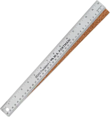 Miniatura 11 de Regla de metal de 12 pulgadas de Breman Precision con respaldo de corcho – Regla de borde recto de acero inoxidable, flexible, antideslizante