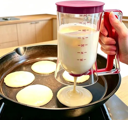 Miniatura 2 de BBSTARZ Separador de masa para magdalenas, crepes, galletas, pasteles, gofres y crema. Separador de masa y crema. Vaso medidor para horneado. rojo