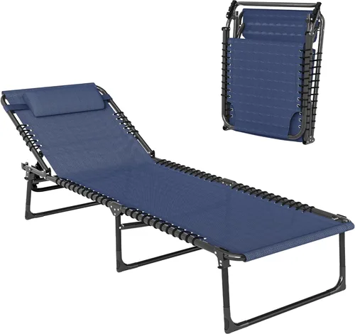 Miniatura 10 de Outsunny Silla Tumbona Plegable, Silla de Bronceado para Patio, Tumbona para Exteriores con Respaldo Reclinable de 4 Posiciones, Asiento de Malla