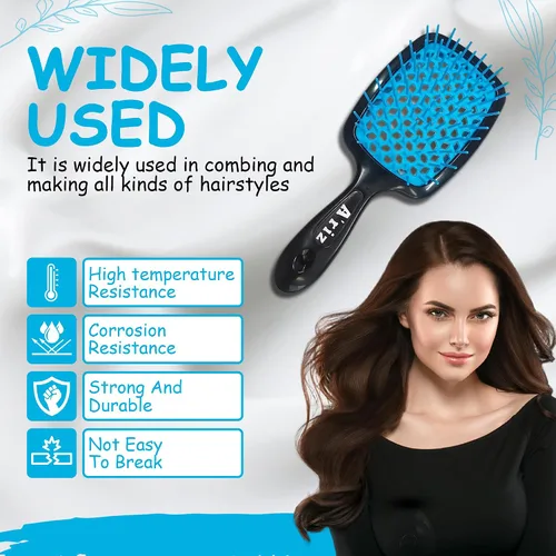 Miniatura 3 de A'riz Cepillo desenredante y peine – Sin dolor, cepillo sin enredos para cabello rizado, liso, húmedo o seco – Deslizamiento suave para mujeres