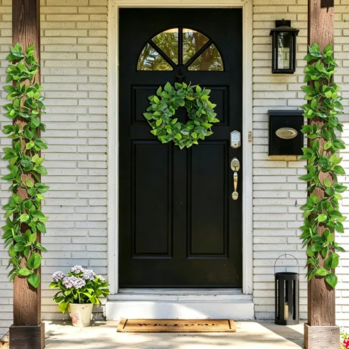 Miniatura 7 de BLEUM CADE 2Pcs Fake Vines with Faux Pothos Leaves, Artificial Ivy Garland Fake Plants Greenery for Bedroom Living Room Office Wall Garden Wedding