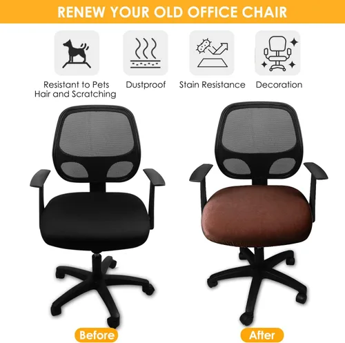 Miniatura 6 de Yikko - Fundas de asiento de terciopelo para silla de 14.96-18.89 pulgadas, con correas, fundas lavables para silla de oficina y computadora