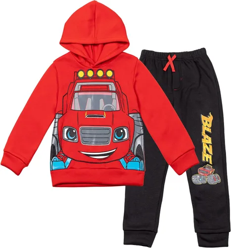 Blaze and the Monster Machines Zeg Stripes Pickle - Conjunto de sudadera con capucha y pantalones deportivos para niños pequeños a grandes