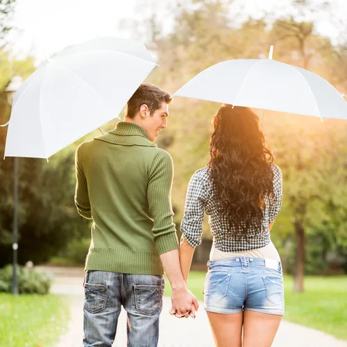 Miniatura 6 de Fabbay 6 Pcs Wedding Umbrellas Wedding Style Stick Umbrellas with J Hook Handle Large Canopy Umbrella Auto Open Windproof Stick Umbrellas for Adults