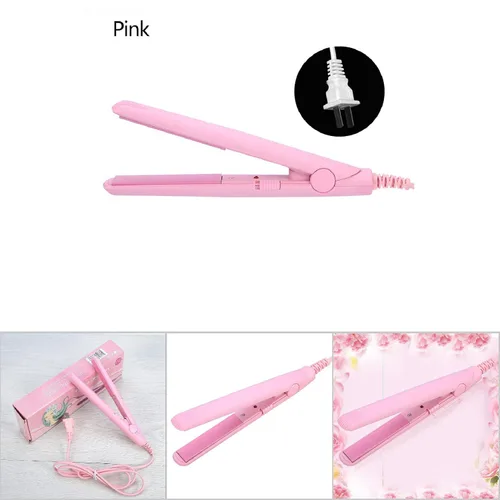 2 en 1 Mini plancha de pelo 4 colores cerámica turmalina ajuste temperatura temperatura plancha plana rizador de calefacción para el peinado del
