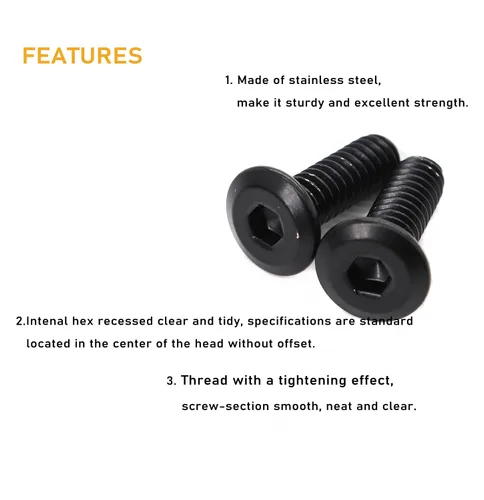 Miniatura 4 de 20pcs 1/4 "-20 x 1 Remache negro avellanado Tornillos de conexión de acero inoxidable 304