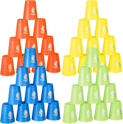 Miniatura 7 de Libima Juego de 48 tazas deportivas apilables, juegos clásicos, juego de entrenamiento de velocidad para niños y niñas, adultos, fiesta familiar