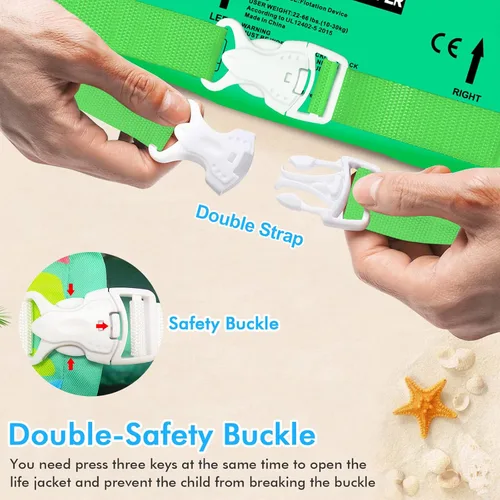 Miniatura 4 de Chriffer - Chaleco salvavidas para niños de 30 a 55 libras, flotadores con arnés de hombro con alas de brazo para niños y niñas de 2, 3, 4, 5, 6, 7